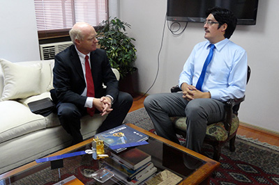 Subsecretario de Telecomunicaciones Pedro Huichalaf y Klaus Von Storch
