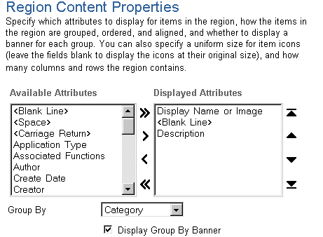 Region Content Properties