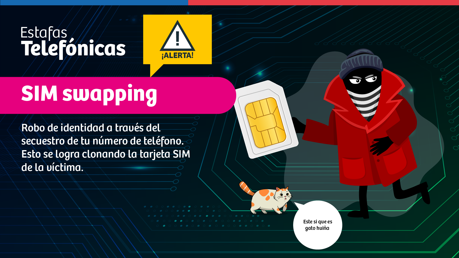 El SIM swapping es el robo de identidad a través del secuestro de tu número de teléfono. Esto se logra clonando la tarjeta SIM de la víctima.